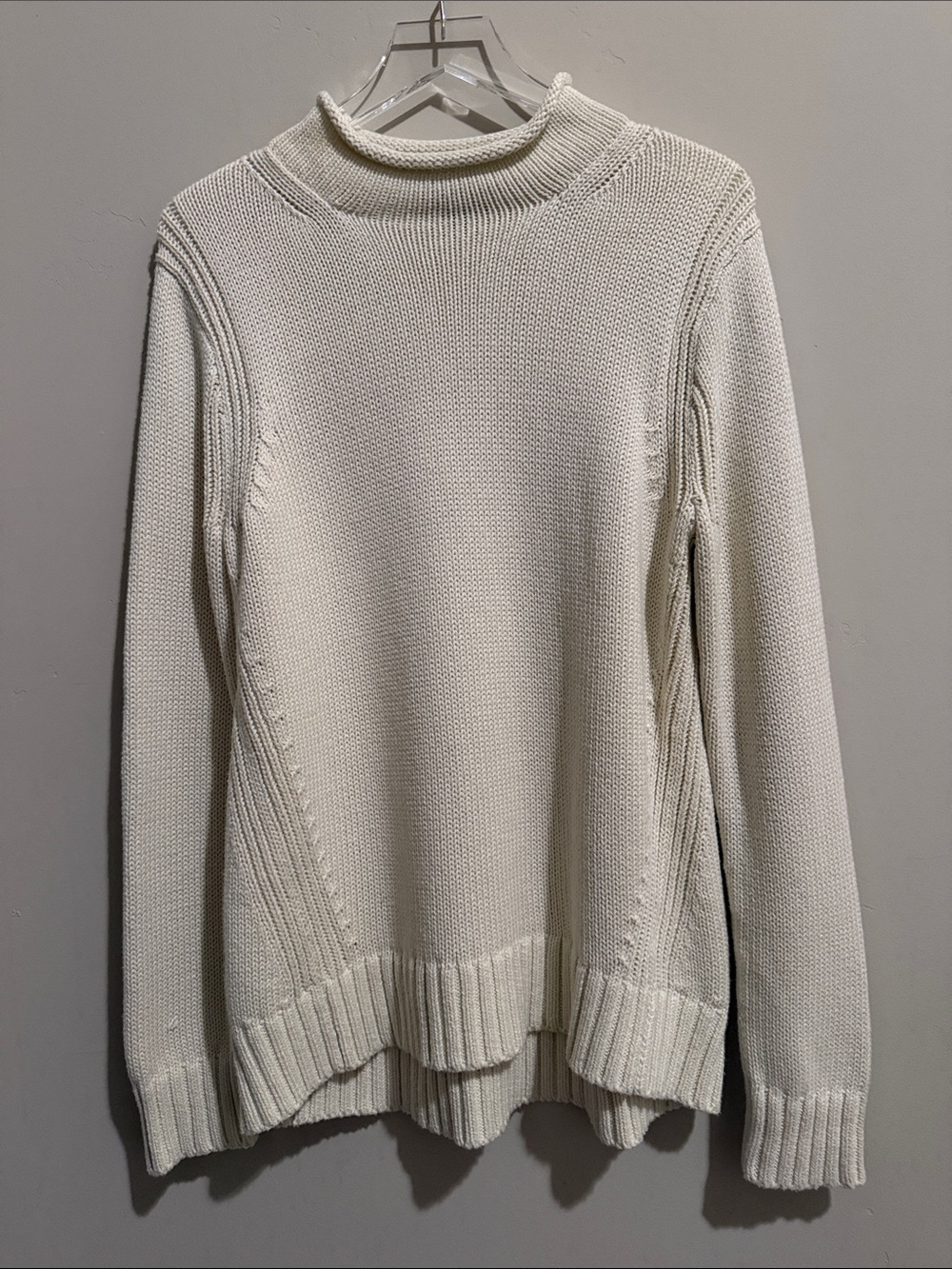 J. Crew Classic Chunky Cream Roll neck sweater s L